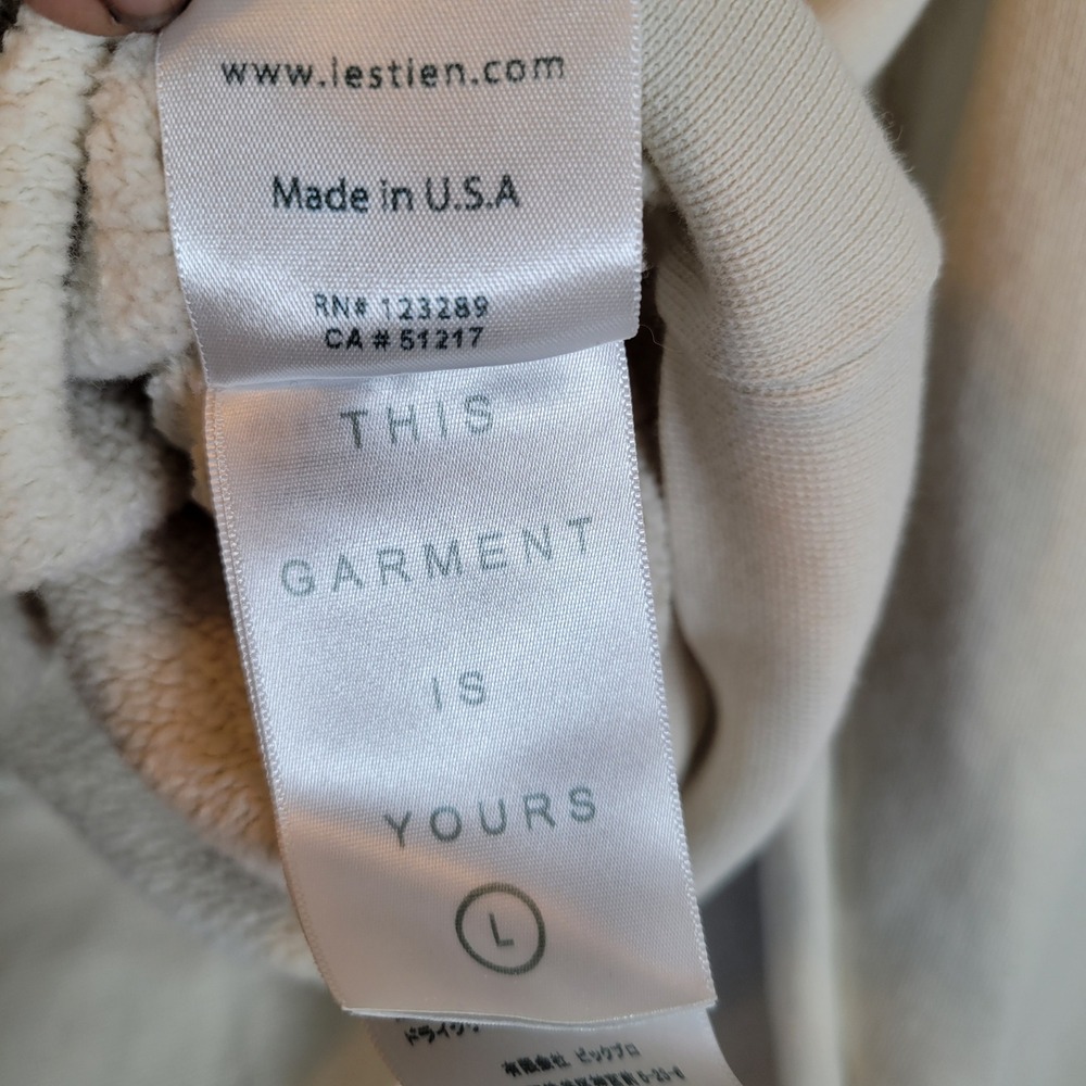 Les Tien Mens Pullover Fleece Cotton Pullover Sweater Size Large White Preppy - Picture 2 of 10